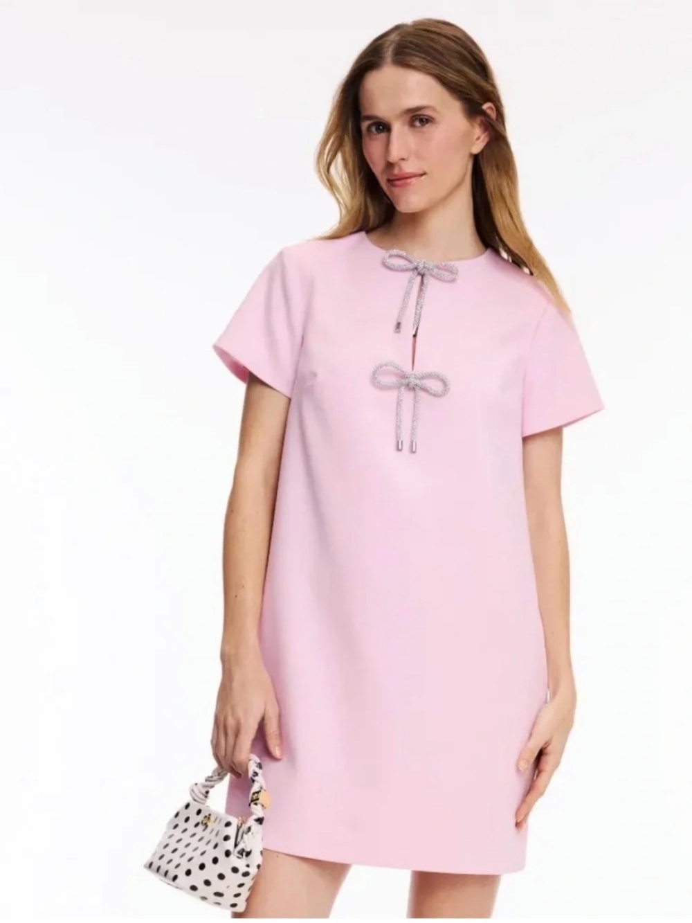 kate spade Pale Pink Bow-Front Shift Dress Sz 2